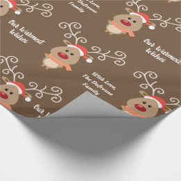 Personalised & Cute Reindeer Wrapping Paper