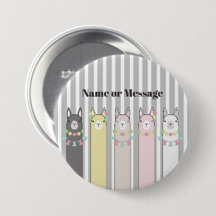 Personalised Cute Retro Colourful Llamas 7.5 Cm Round Badge
