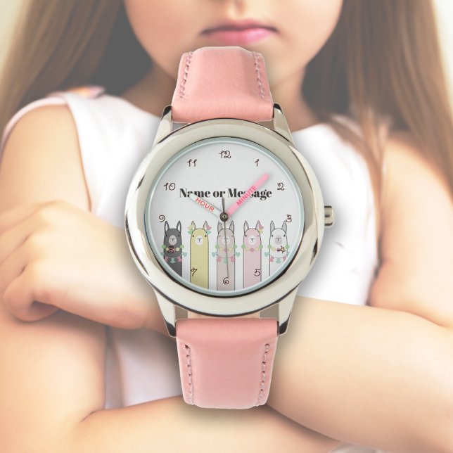 Personalised Cute Retro Colourful Llamas Animal Watch (Creator Uploaded)
