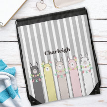 Personalised Cute Retro Colourful Llamas