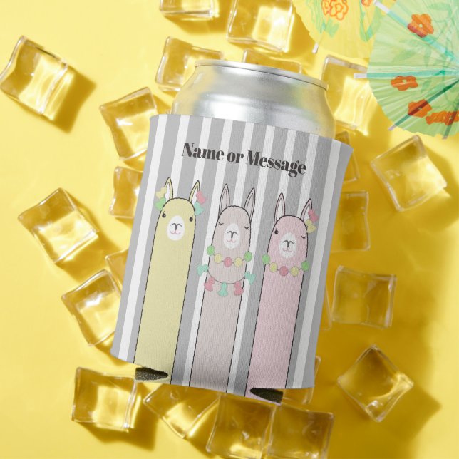 Personalised Cute Retro Colourful Llamas Kids Can Cooler (In Situ Summer)