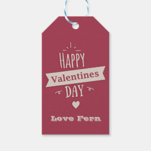 Personalised Cute Retro Happy Valentine's Day  Gift Tags