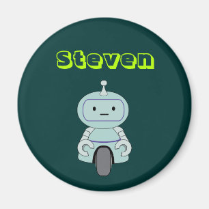 Personalised Cute Robot Illustration Magnet