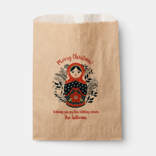 Personalised Cute Russian Nesting Doll Christmas Favour Bags