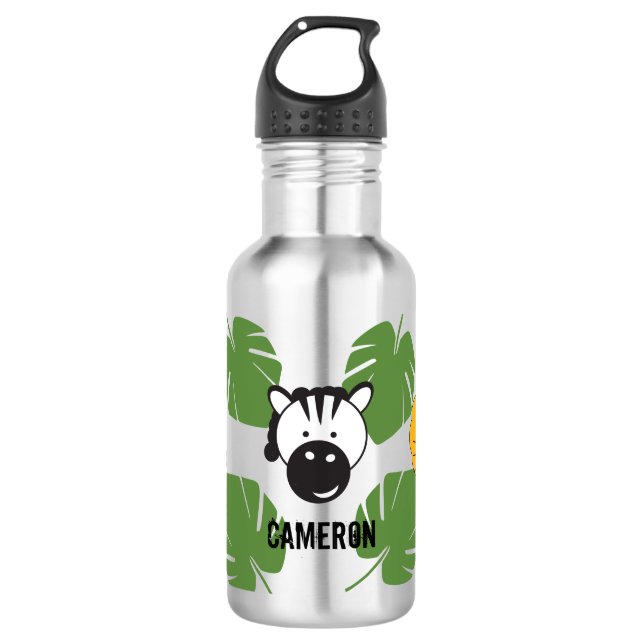 Personalised Cute Safari Animal birthday 532 Ml Water Bottle (Front)