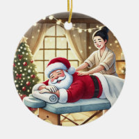 Personalised Cute Santa Getting a Massage