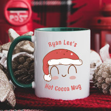 Personalised Cute Santa Hat Hot Cocoa Mug for Kids