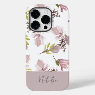 Personalised cute script pastel floral pattern Case-Mate iPhone 14 pro case