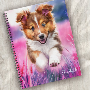 Personalised Cute Sheltie Puppy Dog Notebook