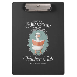 Personalised Cute Silly Goose Teacher Club Clipboard