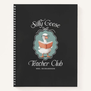 Personalised Cute Silly Goose Teacher Club Notebook