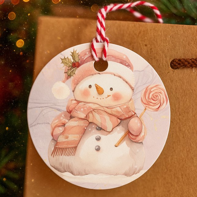 Personalised Cute Snowman Christmas Gift Tag (Creator Uploaded)