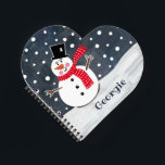 Personalised Cute Snowman Christmas Notebook<br><div class="desc">This Snowman Christmas snow scene is printed from a collage designed by Helen McCartney Designs.</div>