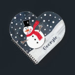 Personalised Cute Snowman Christmas Notebook<br><div class="desc">This Snowman Christmas snow scene is printed from a collage designed by Helen McCartney Designs.</div>