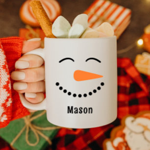 Personalised Cute Snowman Hot Cocoa Mug for Kids