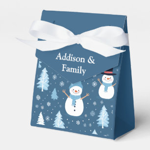 Personalised cute Snowman pattern Favour Box