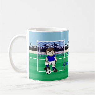 Personalised cute soccer boy coffee mug
