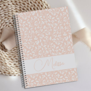 Personalised Cute Soft Pink Floral Journal 