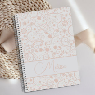 Personalised Cute Soft Pink Floral Journal 