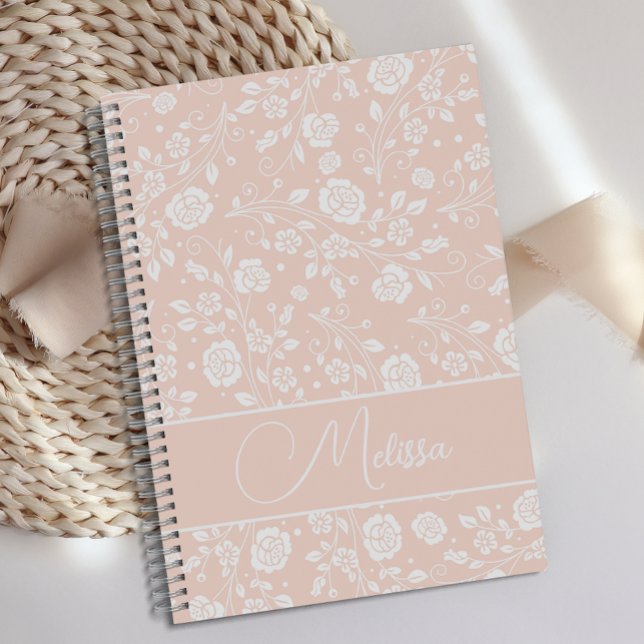 Personalised Cute Soft Pink Floral Journal  (Creator Uploaded)