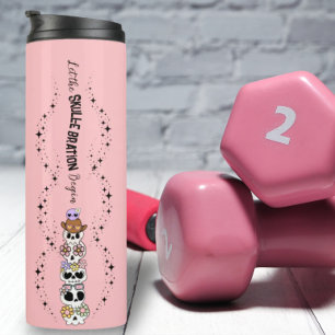 Personalised Cute Spooky Skull Halloween Thermal T Tumbler