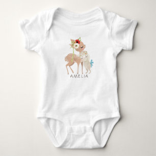 Personalised Cute Spring Bunny Deer Easter Baby Bodysuit
