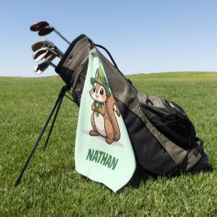 Personalised Cute St. Patrick's Day Squirrel Golf Towel