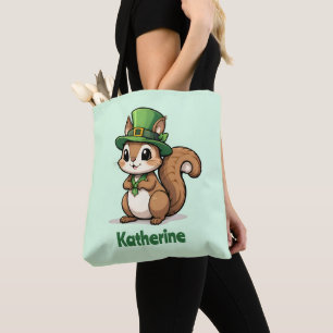 Personalised Cute St. Patrick's Day Squirrel Tote Bag