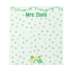 Personalised Cute St. Patrick's Day Teacher Notepad
