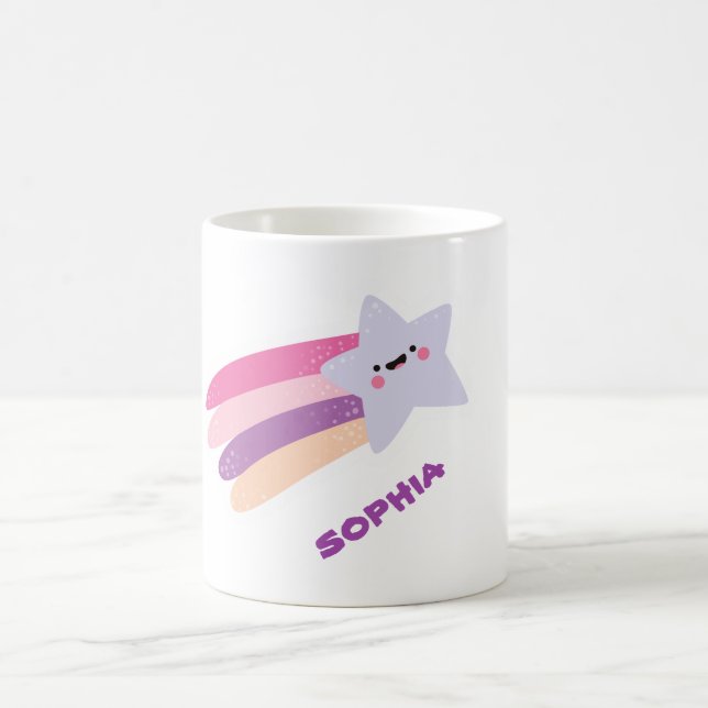 personalised cute star rainbow name kids mug (Center)