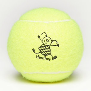 Personalised Cute Stick Figure Tennis Balls