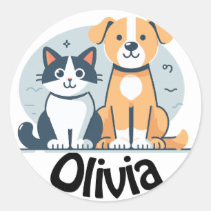 Personalised cute sticker/seal classic round sti sticker