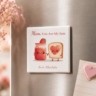 Personalised Cute Strawberry Jam Mothers Day Gift Magnet