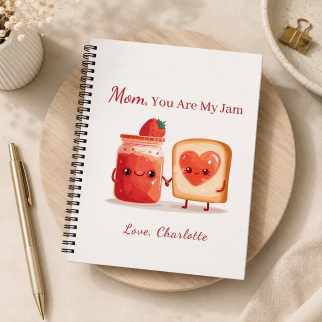Personalised Cute Strawberry Jam Mothers Day Gift Notebook (Creator Uploaded)
