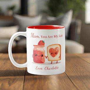 Personalised Cute Strawberry Jam Mothers Day Gift  Two-Tone Coffee Mug