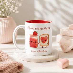 Personalised Cute Strawberry Jam Mothers Day Gift Two-Tone Coffee Mug