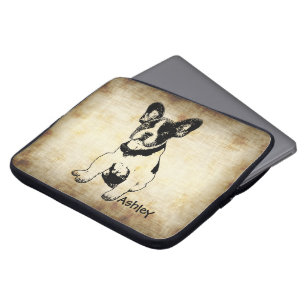 Personalised Cute Sweet French Bulldog Puppy Laptop Sleeve