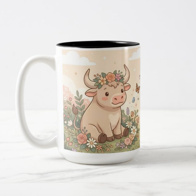 Personalised Cute Taurus Zodiac Mug (Left)