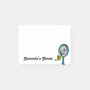 Personalised cute tennis racket design post-it notes