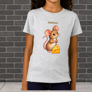 Personalised Cute Tiny Mouse with Cheese T-Shirt