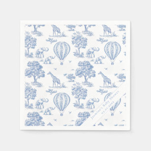 personalised cute toile baby shower  napkin