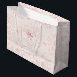 Personalised Cute Toile Pink Coquette Birthday Large Gift Bag<br><div class="desc">Introducing our "Personalised Cute Toile Pink Coquette Birthday Large Gift Bag, " a perfect blend of elegance and charm for your special celebrations. This large gift bag features a blush pink background adorned with a minimalist watercolor ribbon, embodying a sophisticated grandma chic aesthetic. Ideal for a blush pink girly birthday,...</div>