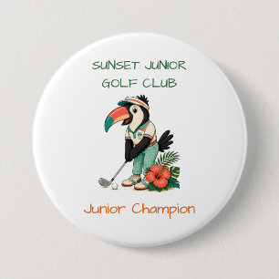 Personalised Cute Toucan Junior Golf Club 7.5 Cm Round Badge