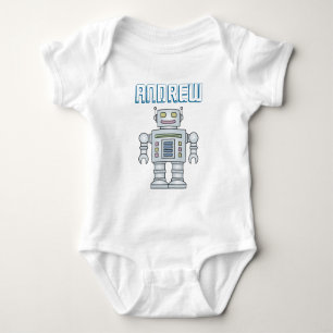 Personalised cute toy robot baby boy 1st Birthday Bodysuit