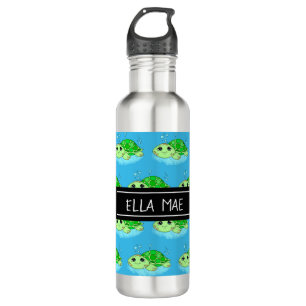 Personalised Cute Turtle Cartoon Name 710 Ml Water Bottle