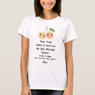 Personalised Cute Twins Pregnancy Announcement T-Shirt