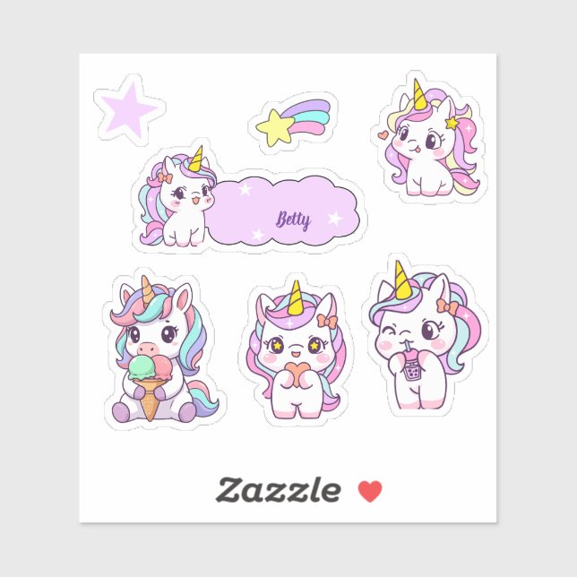 Personalised Cute Unicorn (Sheet)