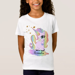 Personalised Cute Unicorn Girl T-Shirt