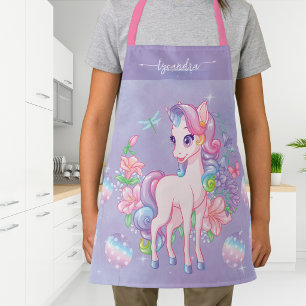 Personalised Cute Unicorn Kids Apron for Cooking 
