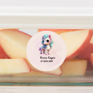 Personalised Cute Unicorn,Name,Phone number